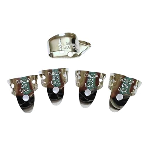 Jim Dunlop Dunlop Nickel Silver Finger and Thumbpicks, .018 in (33P018)